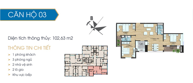 Thiết kế căn hộ 03 -102.63m2