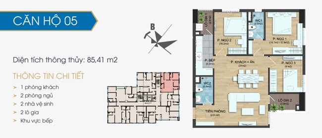 Thiết kế căn hộ 05- 85.41m2