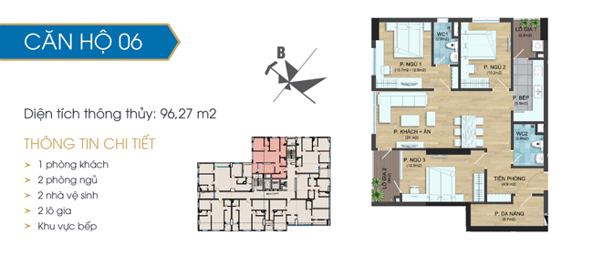 Thiết kế căn hộ 06- 96.27m2
