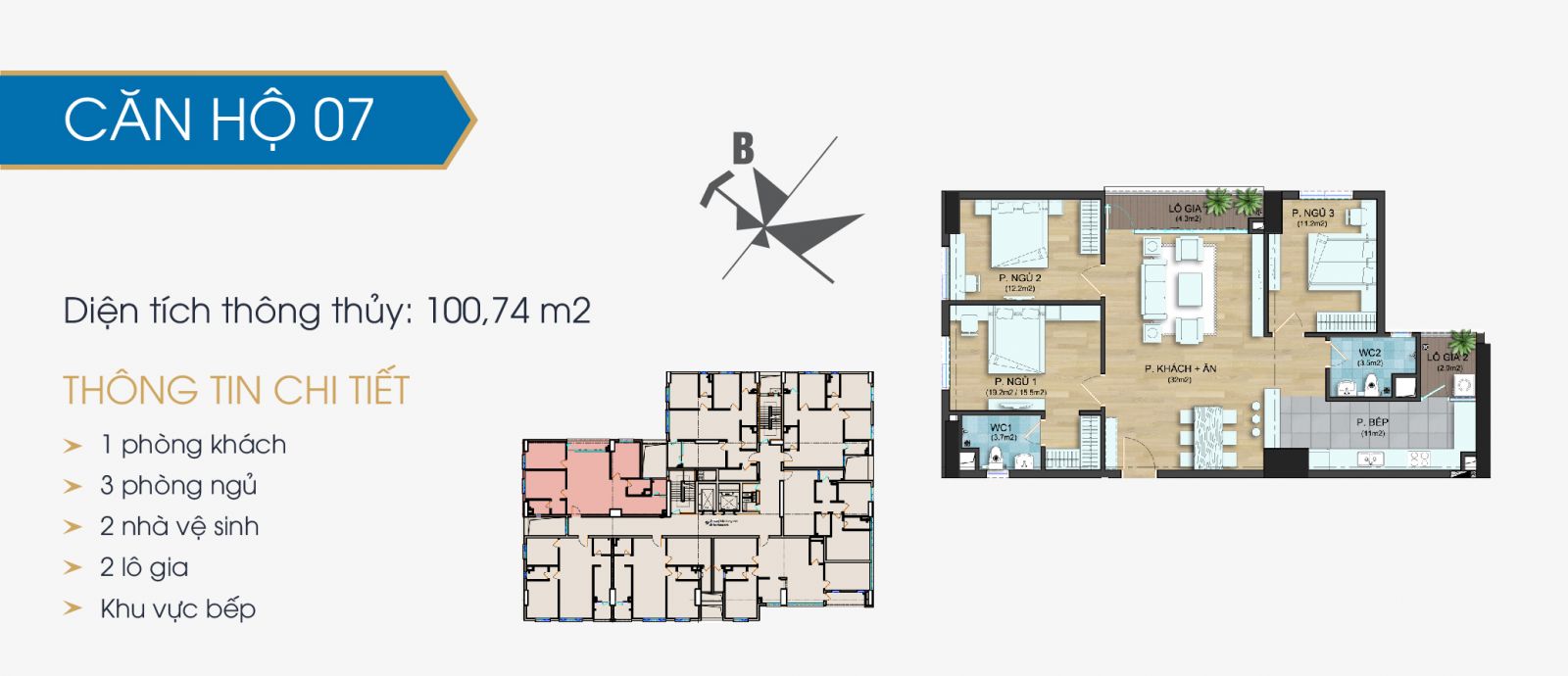 Thiết kế căn hộ 07- 100.74m2