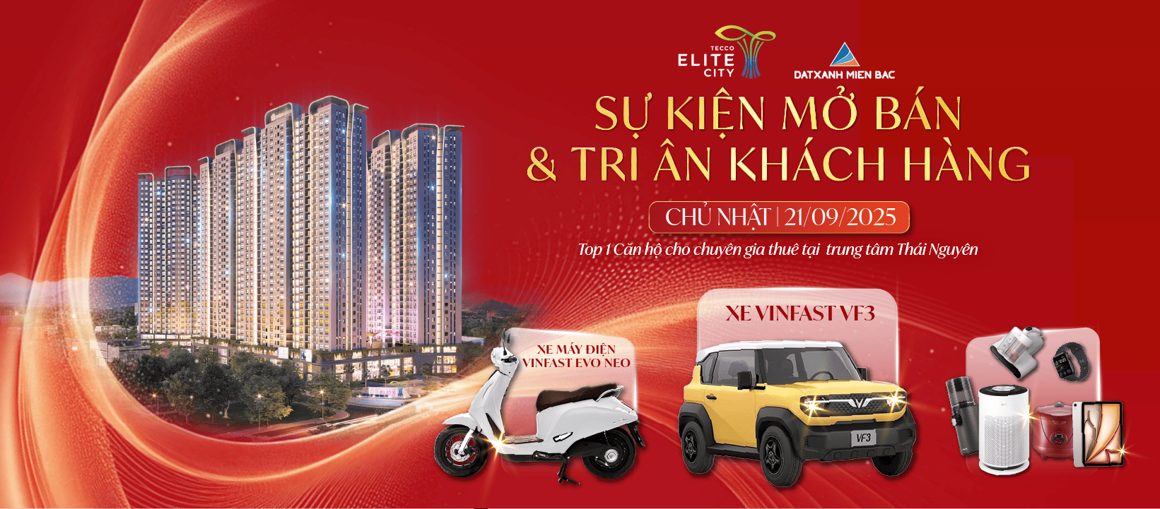 21/9 - Tecco Elite City mở bán và tri ân khách hàng với quà tặng lên tới 400 triệu đồng