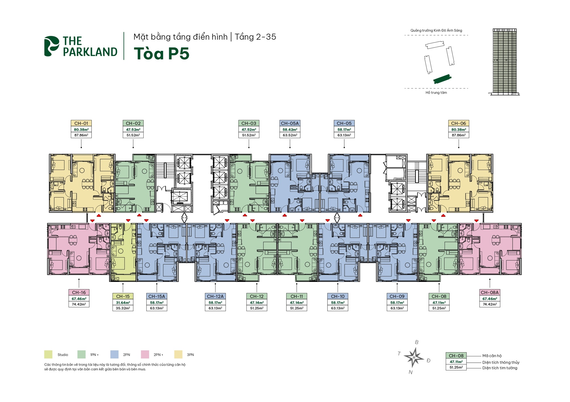 Mặt bằng tòa P5 dự án The ParkLand Ocean Park 2