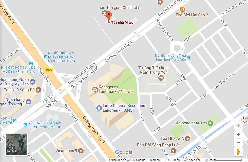 Cho thuê văn phòng tòa nhà MITEC Tower