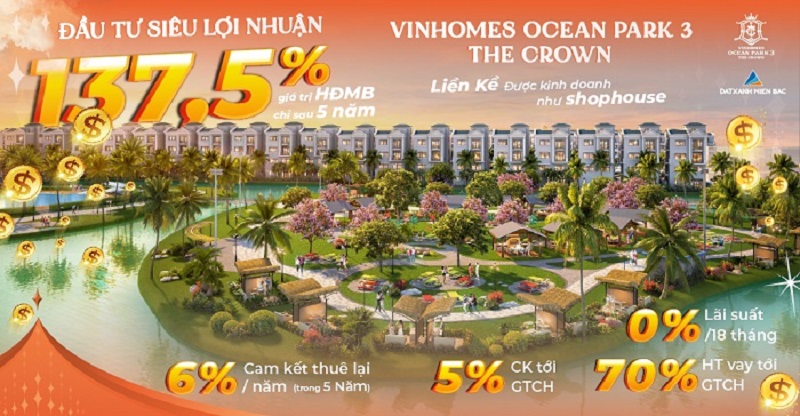 Chính sách bán hàng Vinhomes Ocean Park 3 – The Crown Hưng Yên mới nhất