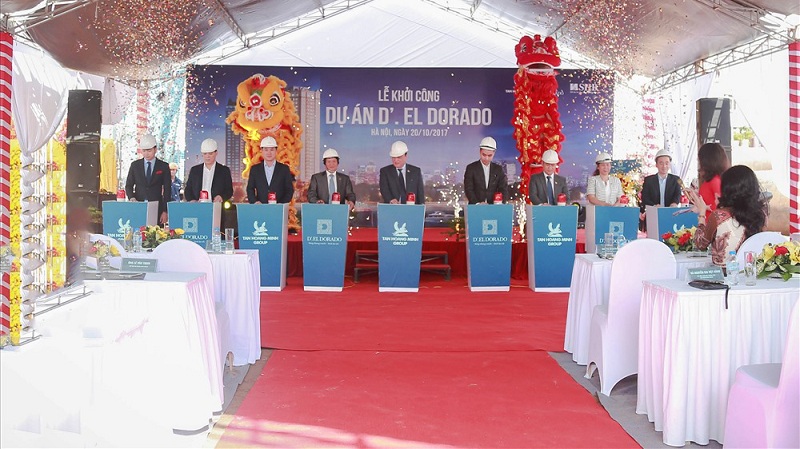 Đại diện Chủ đầu tư và các đối tác thực hiện nghi thức khởi công dự án D’. El Dorado