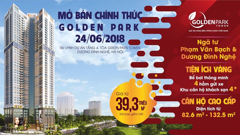 Cơ hội “vàng” sở hữu căn hộ cao cấp tại dự án Golden Park 