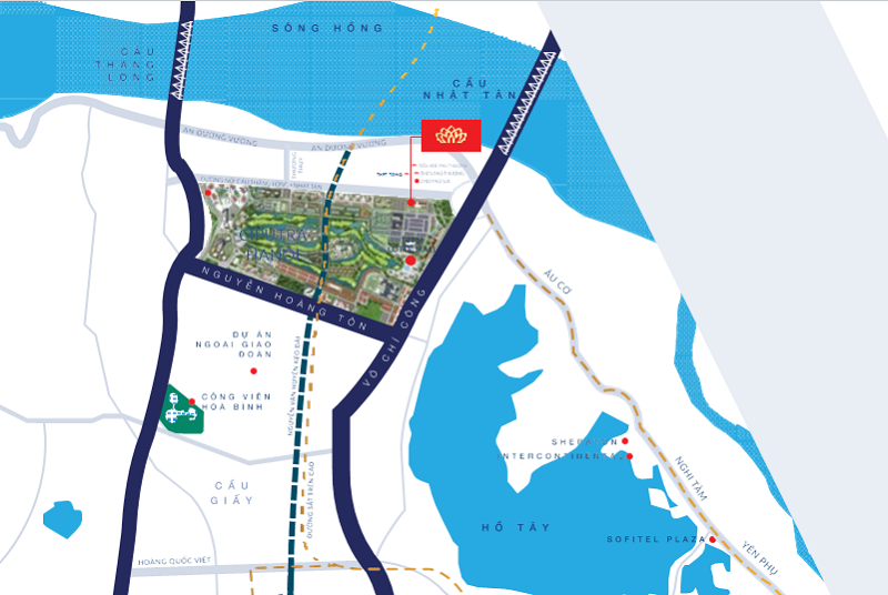 Vị trí chung cư Lạc Hồng West lake