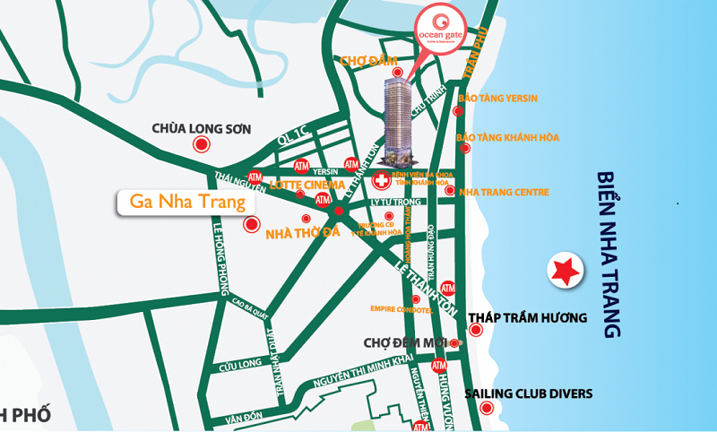 Vị trí dự án Ocean Gate Nha Trang