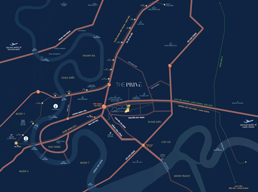 The Privé tọa lạc vị trí trung tâm “new downtown” TP. HCM với hệ thống giao thông toàn diện